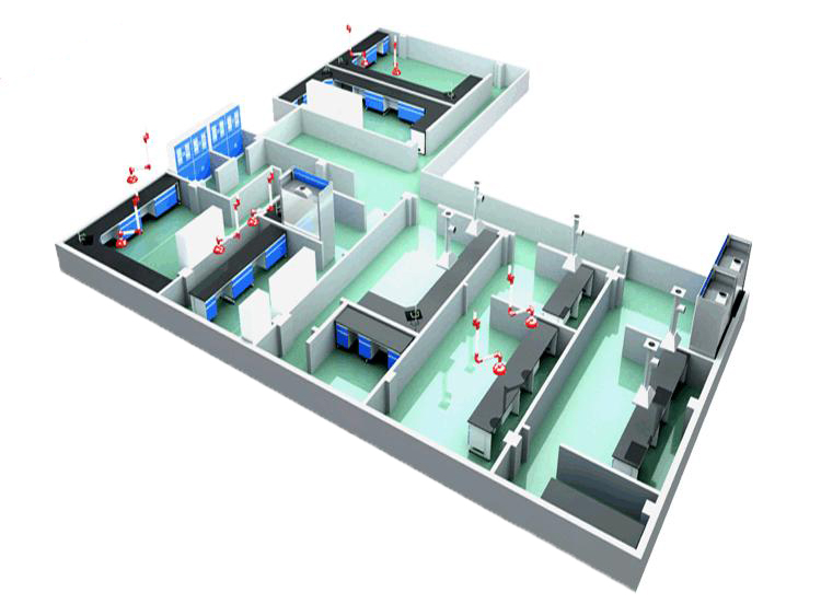 恒溫恒濕凈化實驗室3D布局圖